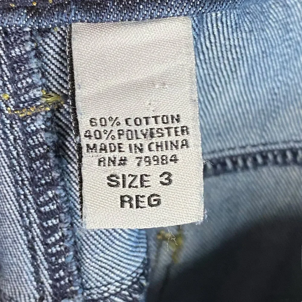 Chico's Platinum Jeans Womens‎ Size 3 Blue Denim Straight Leg